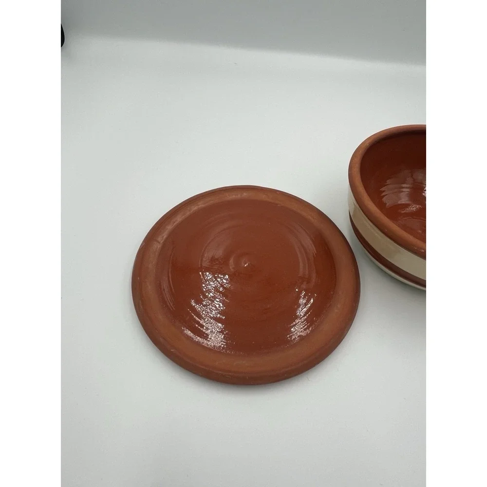 Diana Muir Folk Art Studio Pottery Sheep Covered Butter Cheese Dish Redware Lamb
